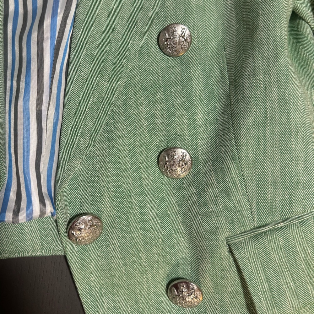 Veronica Beard Mint Green Double-Breasted Blazer - Picture 8 of 9